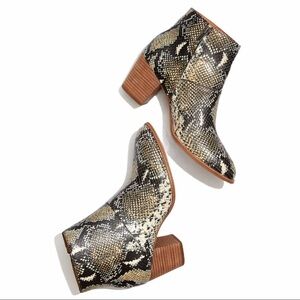 Madewell Rosie Snake Embossed Leather Ankle Boot